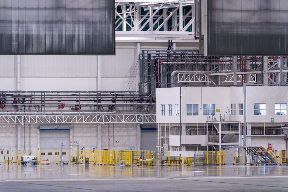 Modern industrial factory interior