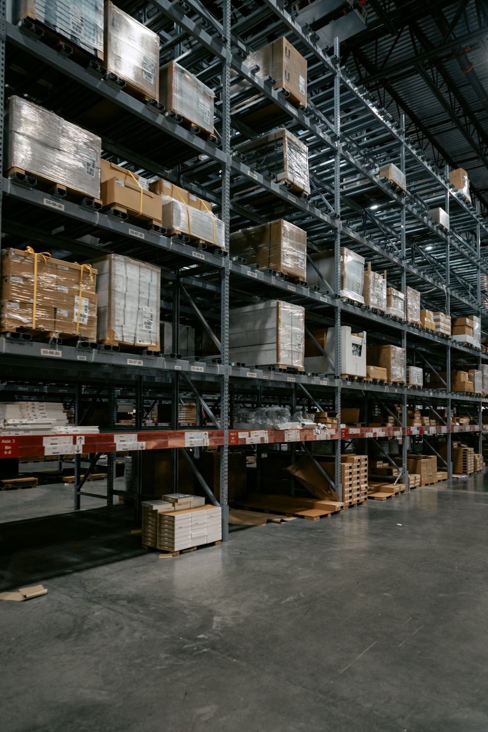 Industrial warehouse storage and packaged goods